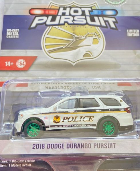 GREEN43015-EVERT - DODGE Durango Pursuit grüne Felgen 2018 US-Geheimdienst aus der Serie HOT PURSUIT unter Blisterverpackung. - 1