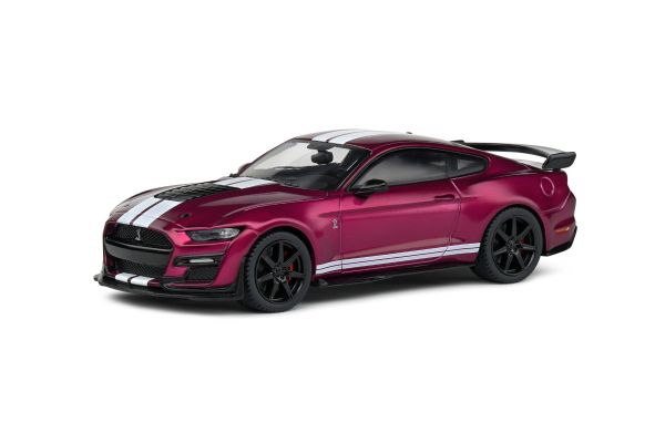 SOL4311510 - SHELBY Mustang GT500 2020 violett avec bandes blanches - 1