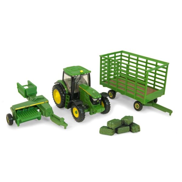 ERT45439 - JOHN DEERE Heupaket – Ballenpresse 6210R, 338 Ballenwagen und 6 kleine Quaderballen - 1