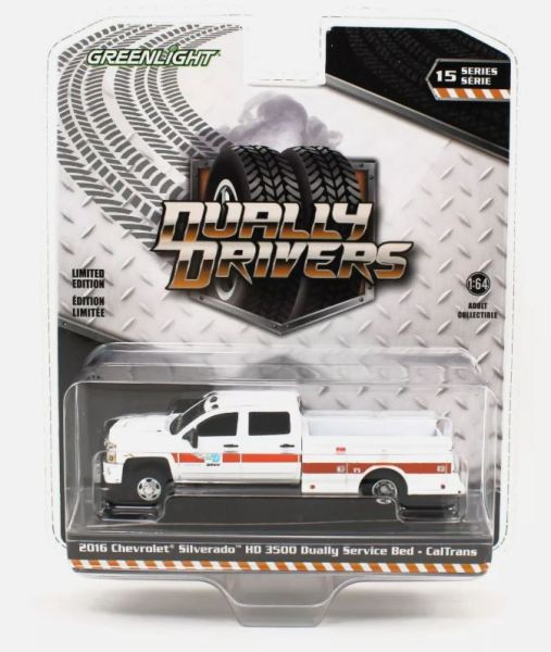 GREEN46150-C - CHEVROLET Silverado HD 3500 Dually Service 2016 - CALTRANS aus der Serie DUALLY DRIVERS in Blisterverpackung - 1