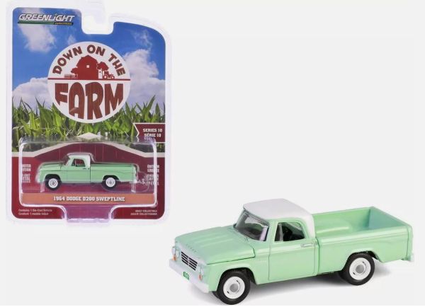 GREEN48100-B - DODGE D200 Sweptline 1964 grün aus der Serie DOWN ON THE FARM Serie 10 in Blisterverpackung - 1