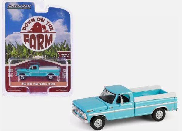 GREEN48100-C - FORD F250 Farm & Ranch 1969 blau aus der Serie DOWN ON THE FARM Serie 10 in Blisterverpackung - 1