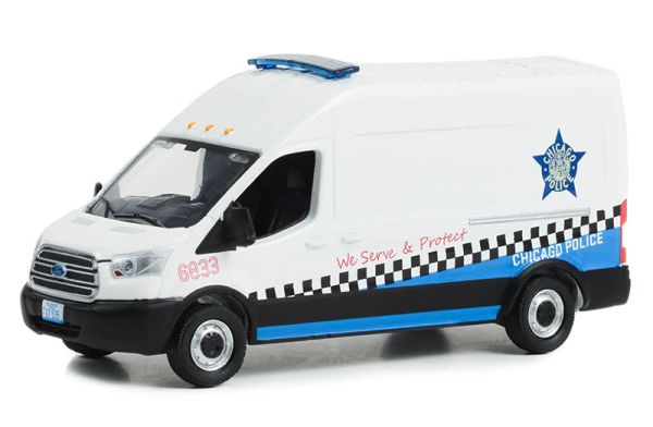 GREEN53050-B - FORD Transit LWB high Roof Police de Chicago 2019 aus der ROUTE RUNNERS Serie in Blisterverpackung. - 1