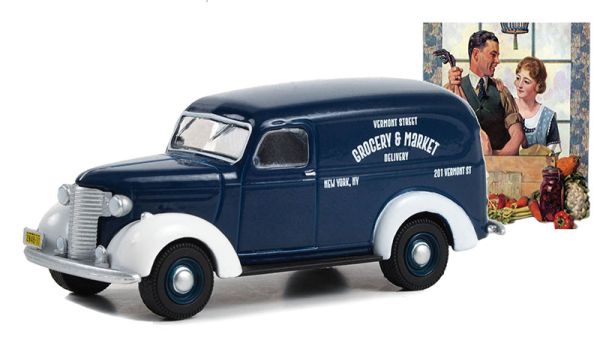 GREEN54080-A - CHEVROLET Panel Truck 1939 GROCERY & MARKET aus der NORMAN ROCKWELL Serie in Blisterverpackung. - 1