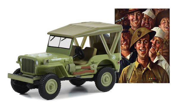 GREEN54080-B - Willys MB JEEP 1945 U.S. Army aus der NORMAN ROCKWELL Serie in Blisterverpackung. - 1