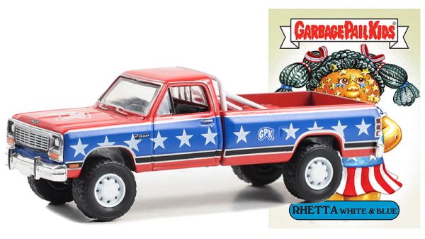 GREEN54090-E - DODGE Ram D-250 1985 Rot und Blau aus der GARBAGE PAIL KIDS-Serie unter Blisterverpackung. - 1