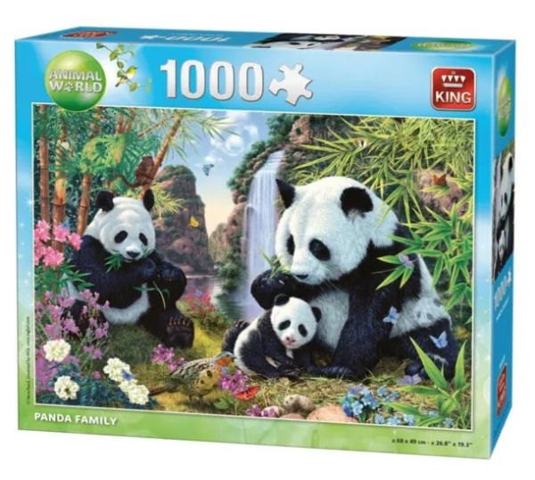 KING56009 - 1000 Teile Puzzle Panda-Familie - 1