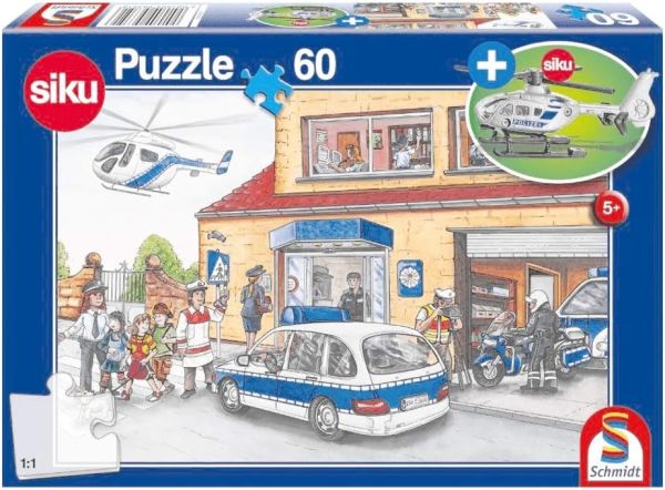 SCM56351 - Puzzle 60 Teile Polizeistation mit Hubschrauber - 1