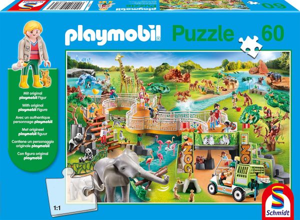 SCM56381 - 60-teiliges Puzzle Im Zoo PLAYMOBIL mit Figur. - 1