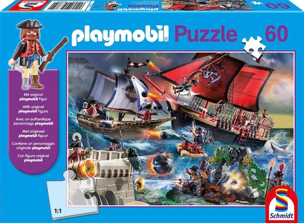 SCM56382 - Puzzle 60 Teile PLAYMOBIL Die Piraten mit Figur. - 1