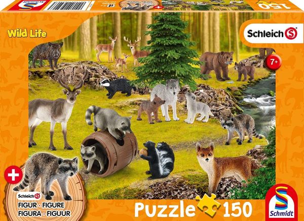 SCM56406 - Puzzle 150 Teile SCHLEICH Wildtiere mit Figur. - 1