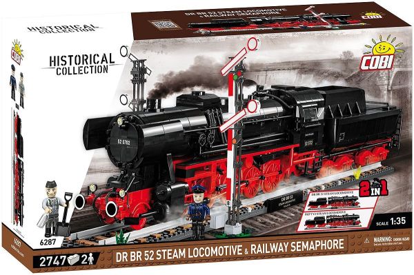 COB6287 - Dampflokomotive und Eisenbahnsemaphor DR BR 52 - 2747 Teile - 1