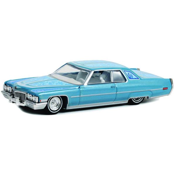 GREEN63030-E - CADILLAC Coupe Deville 1972 California Lowriders blau metallic verkauft im Blister. - 1