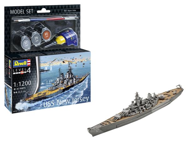 REV65183 - MODEL SET - Schlachtschiff USS New Jersey mit Bemalung zum Zusammenbauen. - 1