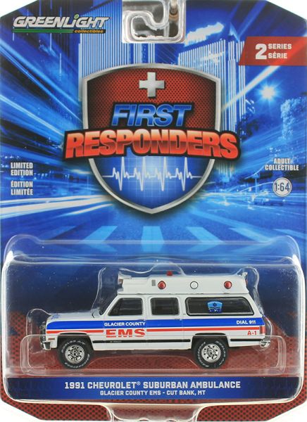 GREEN67060-B - CHEVROLET Suburban 1991 Montana Ambulanz aus der Serie FIRST RESPONDERS in Blisterverpackung - 1