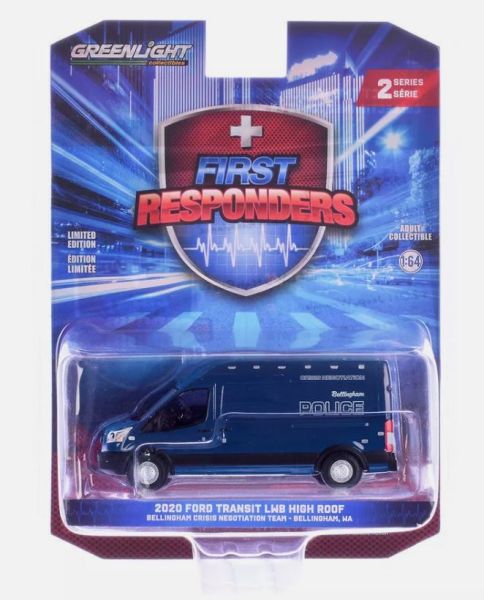 GREEN67060-D - FORD Transit LWB 2020 Polizei Washington aus der Serie FIRST RESPONDERS in Blisterverpackung - 1