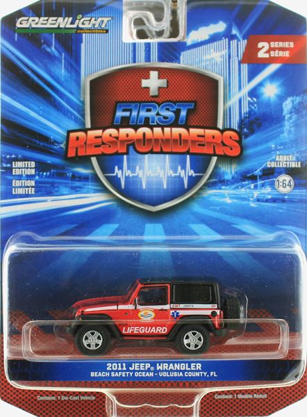 GREEN67060-E - JEEP Wrangler 2011 Beach Safety Ocean aus der Serie FIRST RESPONDERS in Blisterverpackung. - 1