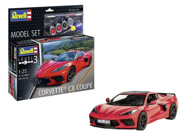 REV67714 - MODEL SET - CORVETTE C8 Coupé mit Lackierung zum Zusammenbauen - 1