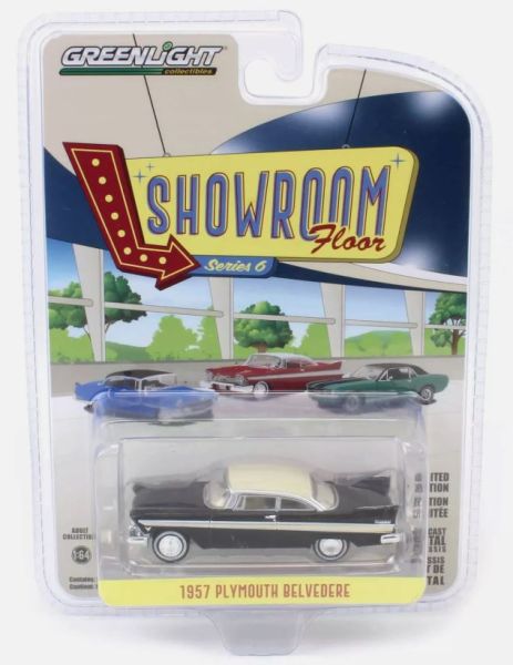 GREEN68060-A - PLYMOUTH Belvedere 1957 Schwarz aus der SHOWROOM FLOOR Serie in Blisterverpackung - 1