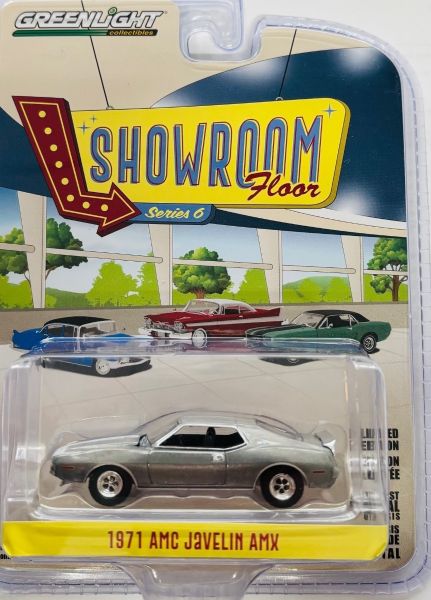 GREEN68060-B_GRIS - AMC Javelin AMX 1971 Silber aus der SHOWROOM FLOOR-Serie in Blisterverpackung. - 1