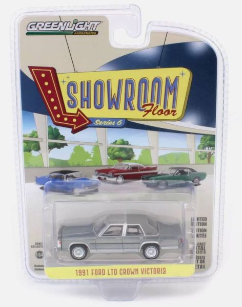 GREEN68060-F - FORD LTD Crown Victoria 1991 grau aus der SHOWROOM FLOOR-Serie in Blisterverpackung - 1