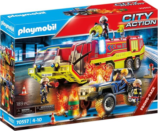 PLAY70557 - Feuerwehrauto und brennendes Fahrzeug - 1