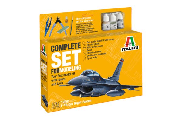 ITA72009 - F-16 C/D Night Falcon Starter Kit zum Zusammenbauen und Bemalen. - 1