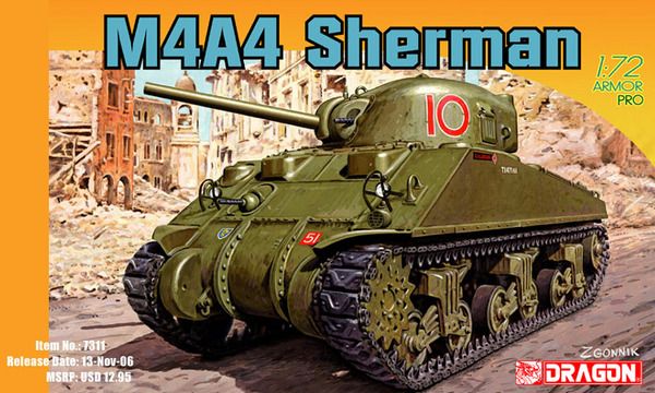 DRA7311 - Mittlerer Panzer SHERMAN M4A4 zum Zusammenbauen und Bemalen - 1