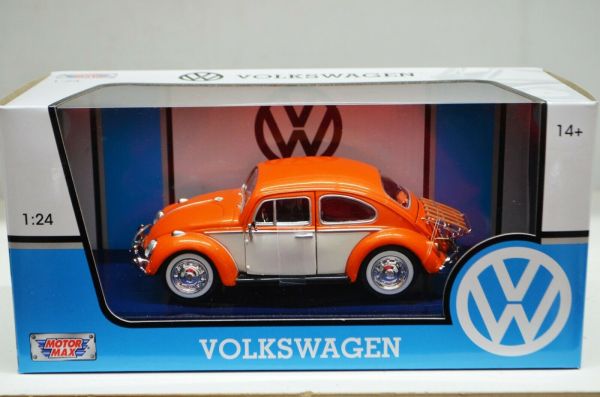 MMX79558OR - VOLKSWAGEN Beetle mit Gepäckträger in orange und beige. - 1