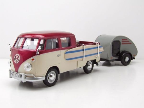 MMX79673 - VOLKSWAGEN Typ 2 Pick-up mit Wohnwagen und Surfbrett - 1