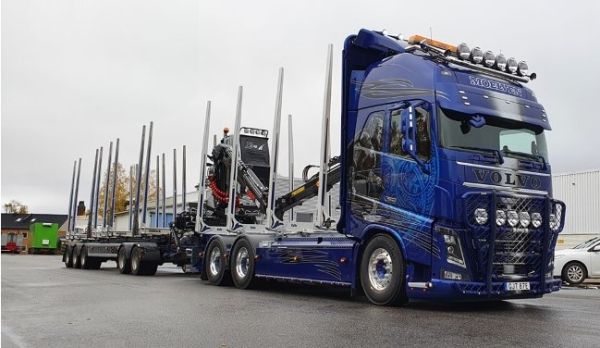 TEK82189 - VOLVO FH04 XL 6X4 Langholztransporter mit 3-achsigem Forstanhänger und 2-achsiger Dolly EDS TRAFRAKT MOELVEN - 1