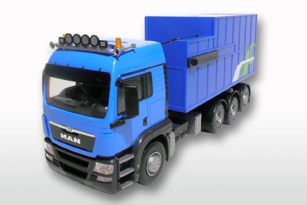 EMEK83894 - MAN TGS LX Blau 8x4 Forwarder mit Müllcontainer - 1