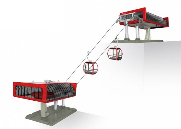 JC84481 - Schlepplift mit 2 Gondeln Rot und Schwarz - 1