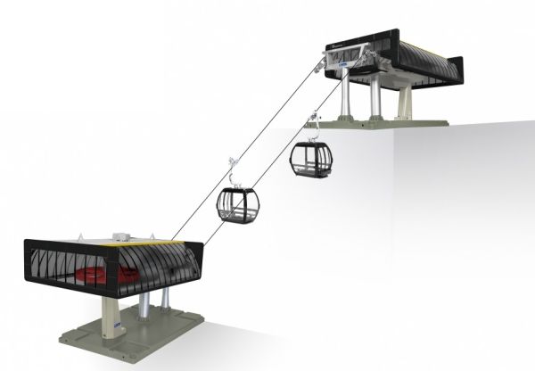 JC84483 - Schlepplift mit 2 Gondeln Schwarz und Gelb - 1