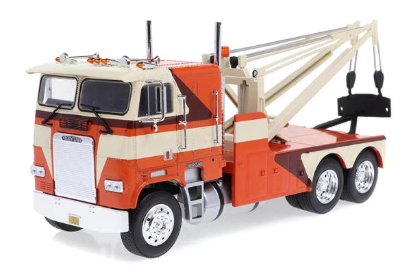 GREEN86631 - FREIGHTLINER FLA 9664 1984 Abschleppwagen Orange und Beige - 1