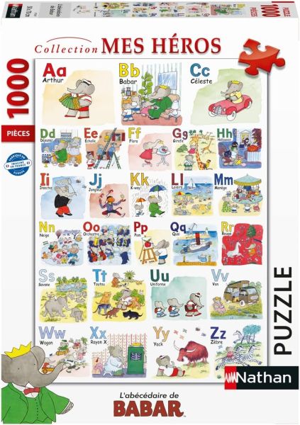 NAT873647 - 1000-Teile-Puzzle Babars Fibel - 1