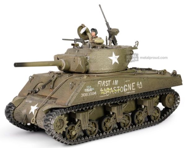 MP912136A - SHERMAN M4A3E2 75 Mittlerer Amerikanischer Panzer - Jumbo Cobra King - 1. in Bastogne - 4. Division von George Smith - 3. Armee - Region Bastogne - Dezember 1944 - 1