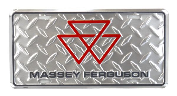 96124 - Metallschild MASSEY FERGUSON Silber - 30 x 15 cm - 1