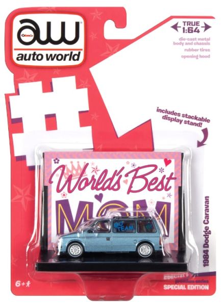 AMMAWAC017-A - DODGE Caravan 1984 blau WORLD'S BEST MOM in Blisterverpackung. - 1