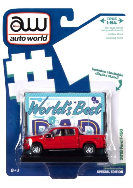 AMMAWAC017-C - FORD F-150 2018 Rot - WOLRD'S BEST DAD in Blisterverpackung. - 1