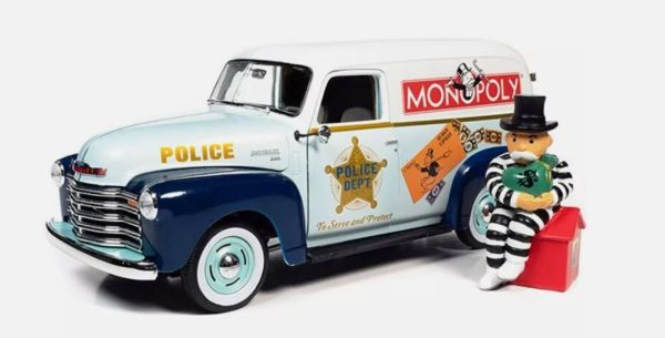 AWSS129 - CHEVROLET Van 1948 MONOPOLY – Polizei mit Figur - 1