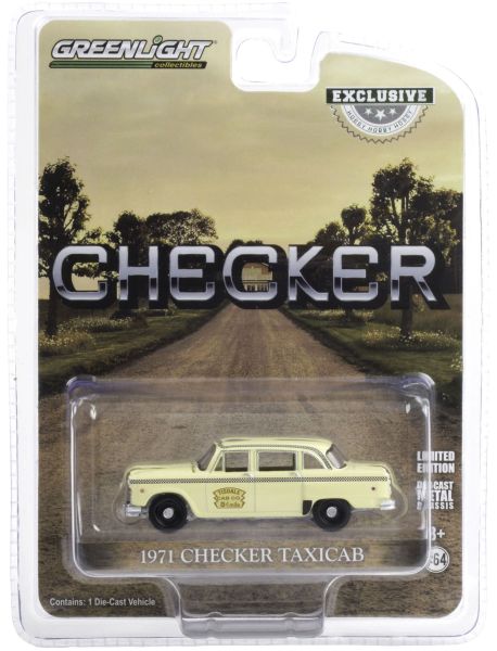 GREEN30182 - CHECKER Taxi Cab 1971 Creme in Blister verkauft - 1