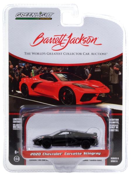 GREEN37220-F - CHEVROLET Corvette Stingray schwarz 2020 Barrett Jackson im Blister verkauft - 1