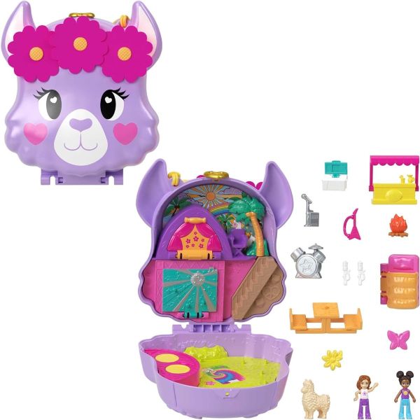 MATHKV33 - Das Abenteuer des Lamas mit Polly Pocket Figuren und Zubehör - 1