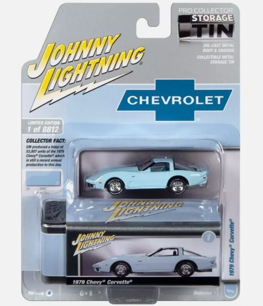 JLCT011-B - CHEVROLET Corvette 1979 Blau aus der COLLECTOR TINS-Serie in Blisterverpackung - 1