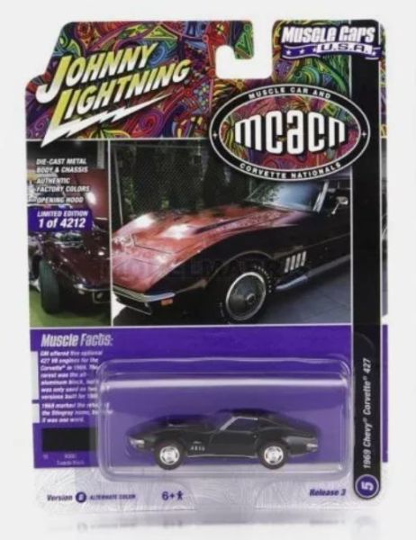 JLMC031B-E - CHEVROLET Corvette 427 1969 Schwarz aus der Serie MUSCLE CARS 2022 in Blisterverpackung - 1