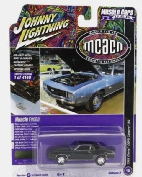 JLMC031B-F - CHEVROLET COPO Camaro RS 1969 Grün aus der Serie MUSCLE CARS 2022 in Blisterverpackung. - 1