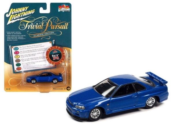 JLPC007-F - NISSAN Skyline GT-R 1999 blau - TRIVIAL PURSUIT - aus der Serie POP CULTURE 2022 in Blisterverpackung - 1