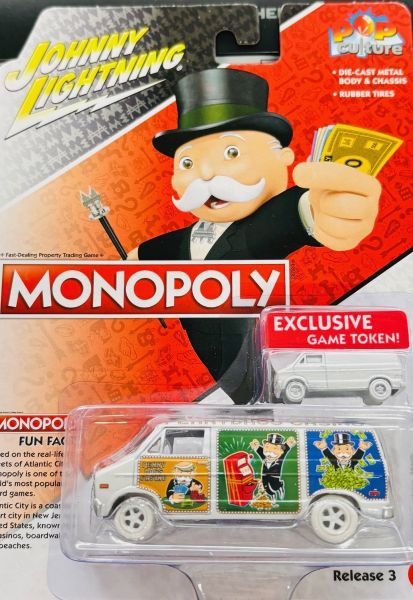 JLPC008-D-BLANC - DODGE Van 1976 Weiß - MONOPOLY - aus der Serie POP CULTURE 2022 in Blisterverpackung - 1