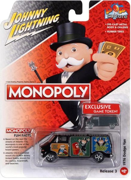 JLPC008-D - DODGE Van 1976 Schwarz - MONOPOLY - aus der Serie POP CULTURE 2022 in Blisterverpackung - 1